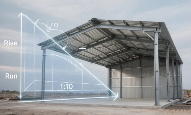 محاسبه شیب سقف سوله